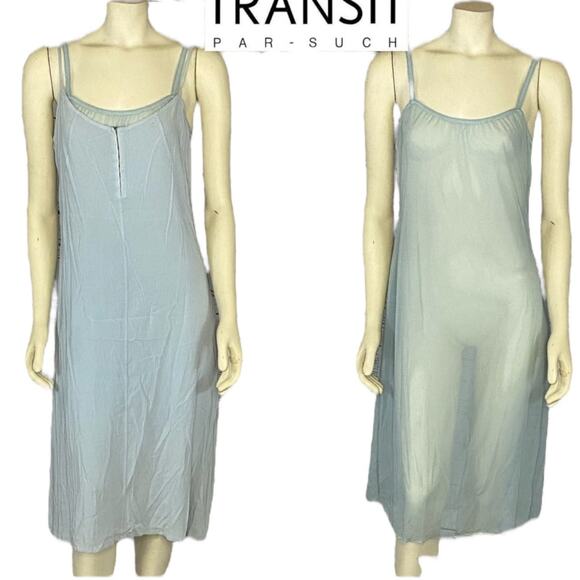 Transit Par Such slip dress and under slip in a light blue size 4 - Picture 1 of 11